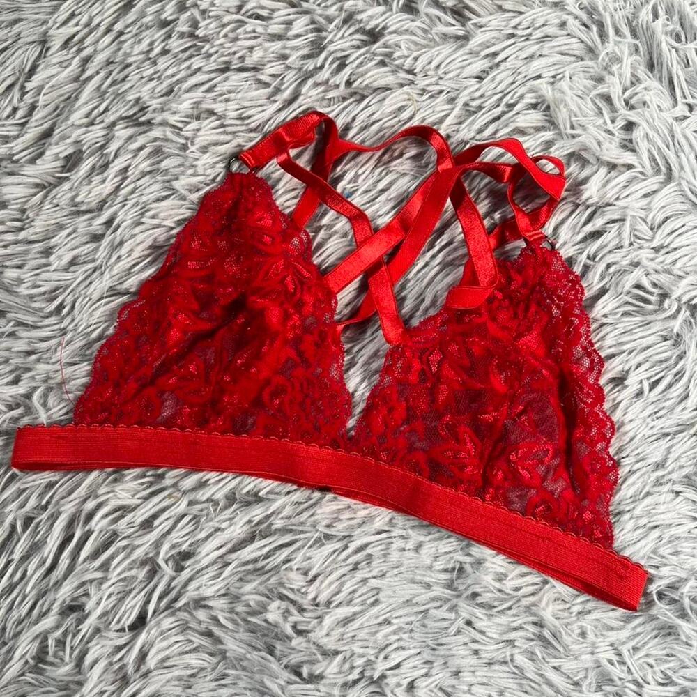 Red‎ Lace Bondage Power Mysterious Academia Madam Bralette Lingerie